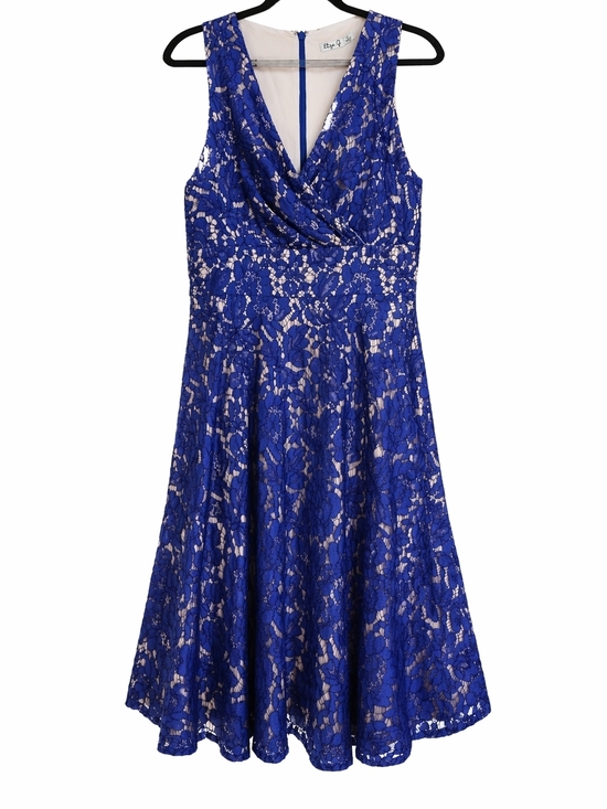 Eliza J Dresses & Skirts - Eliza J Blue Purple Lace Fit & Flare Chic Sleeveless Party Dress Sz 6